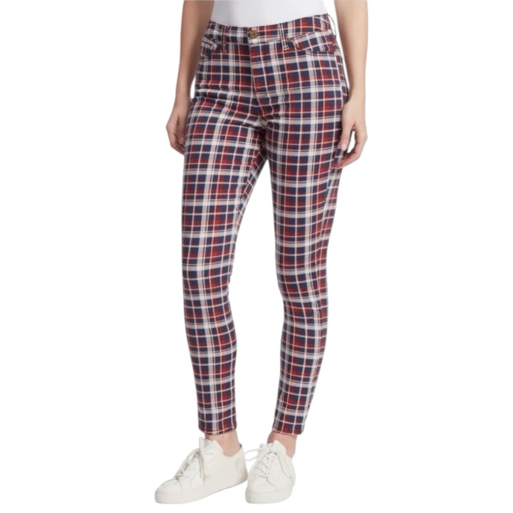 William Rast Plaid High Rise Skinny Jeans